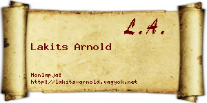 Lakits Arnold névjegykártya